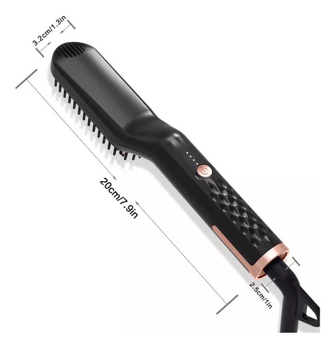Prancha Pente De Cabelo E Barba Escova Cerâmica