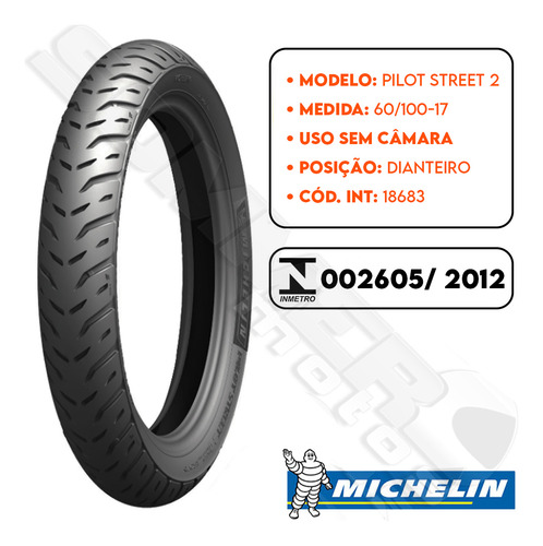 Pneu Dianteiro Zig 50/ Zig 100 Pilot Street 2 Michelin