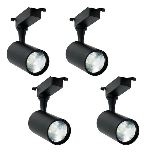 Kit 4 RY Spot Para Trilho Eletrificado Preto Led 7w Luz Quente Cor Branco Quente 110v/220v (bivolt)