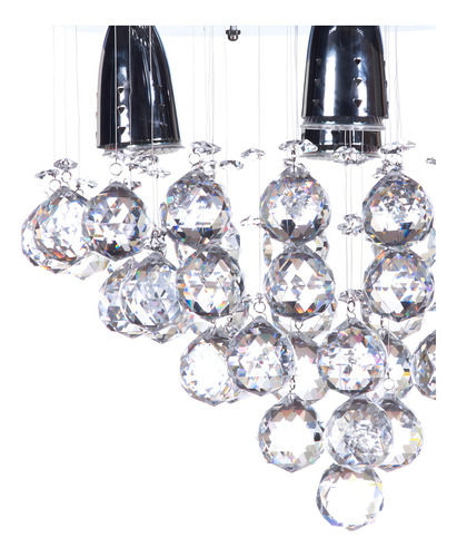 Lámpara de Techo en Cristal Cortado Gamalux Williams Krystal Cereza de 4 Luces GU10 Cromada