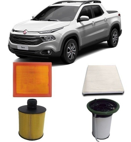 Kit De 4 Filtros Fiat Toro 2.0 16v Multijet + Selenia 5w30x4