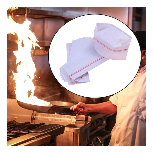 Gorro De Chef Desechable De 40 Piezas, Gorros De Papel Para