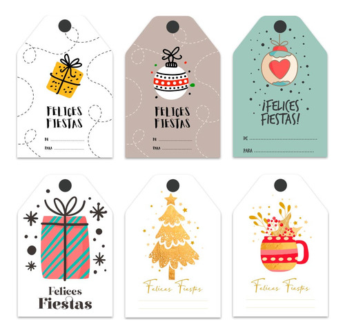 Kit Imprimible: Etiquetas Tags Felices Fiestas