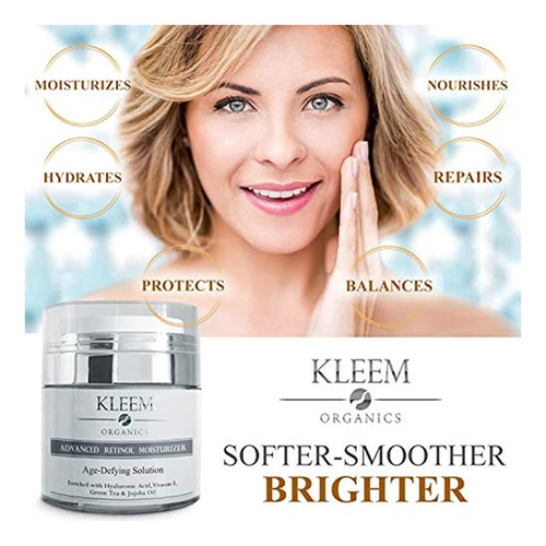 Kleem Organic Retinol Cream For Face - Anti Aging Face Cream Tipo de piel Mixta