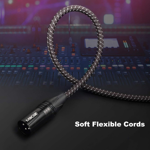 Cables Xlr Mikiz De 25 Pies Trenzados Para Micrófono Macho A