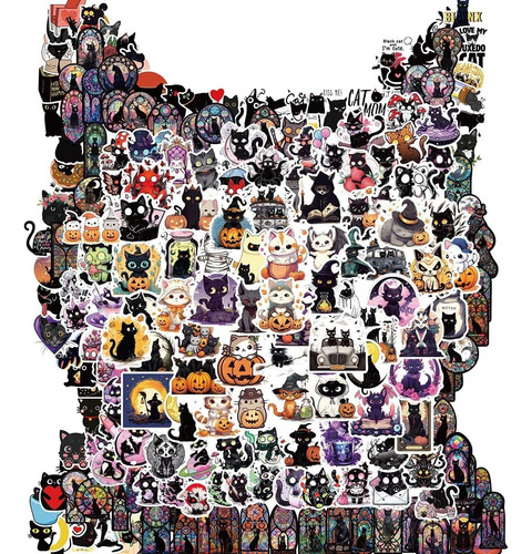 200pcs Cartoon Cat Animal Stickers Skateboard Stickers ...