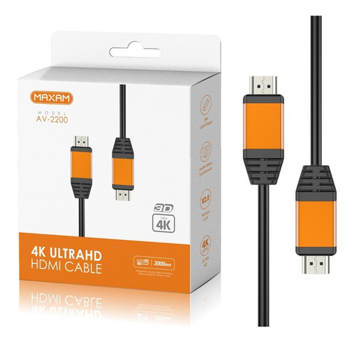 Cable Hdmi 2.0 4k Ultrahd 3.0mts (pack X4)
