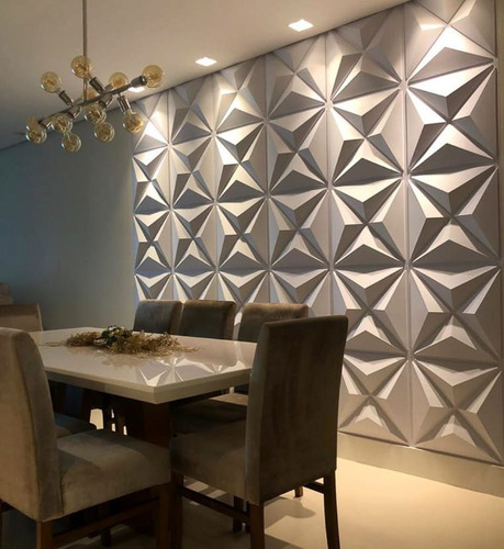 Imagem 2 de 10 de Kit 20m² Revestimento 3d Placas Decoraticas 50cm X 50cm Luxo