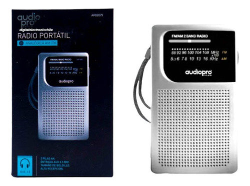 Radio Portatil De Bolsillo Fm/am Audio Pro A Pilas Aux 3.5