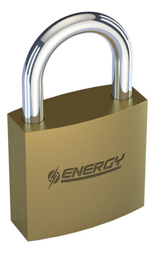 Candado Rectangular Energy - 63mm - Pl63 - Alta Seguridad Color Dorado