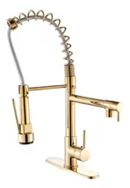 Comprar Griferia Llave Dorad Flexible Doble Para Lavaplato Fregadero