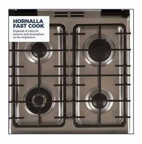 Imagen 4 de 9 de Cocina General Electric Cg756i 55cm Inoxi Con Tapa Outlet!!!