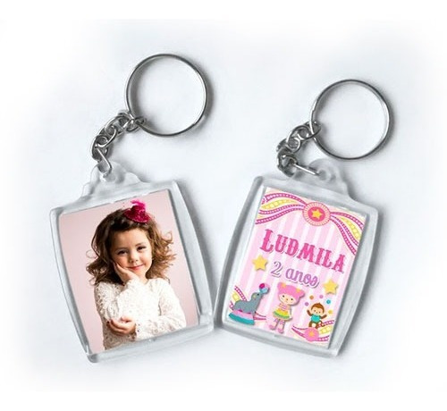10 Chaveiros Acrílico Personalizado 4x5,5 Foto Frente/verso