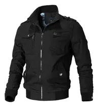 Comprar Abrigos Para Hombre Chamarra Negra Militar Mezclilla