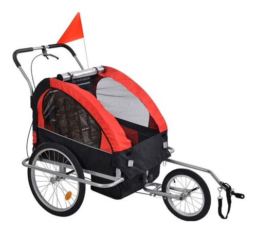 Imagen 4 de 7 de Trailer Coche De Niños Para Bicicleta Plegable Verde