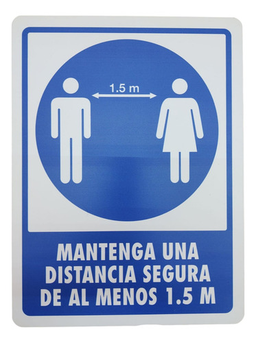 Señal Mantenga Una Distancia Segura De Al Menos 1.5m 30x40 Mantenga Una Distancia Segura De Al Menos 1.5m