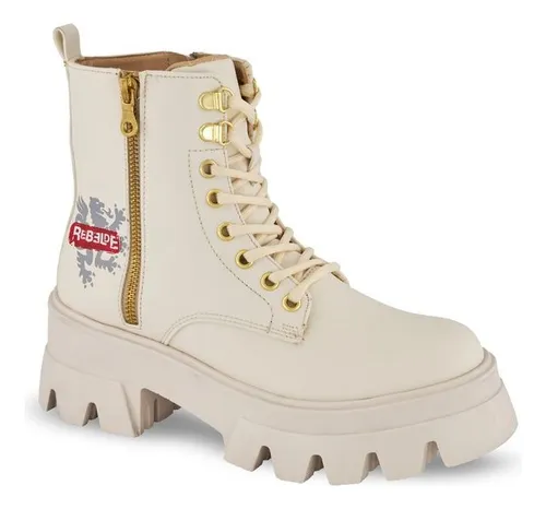 Botin Andrea Dama Beige Edici n Fans Rbd Rebelde Altura 5.5