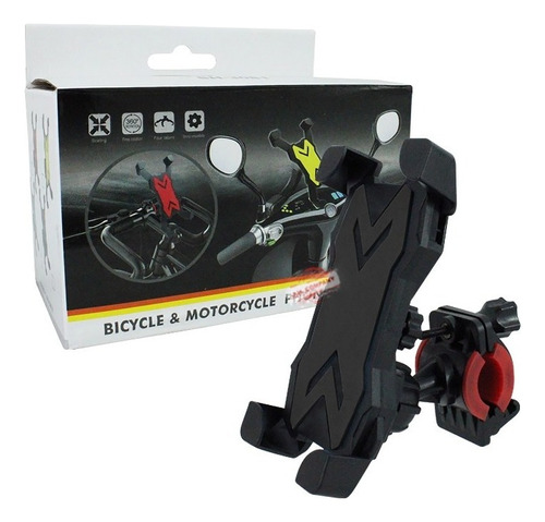 Soporte Base Celular Universal Motocicleta Bicicleta Bk001 Color Negro