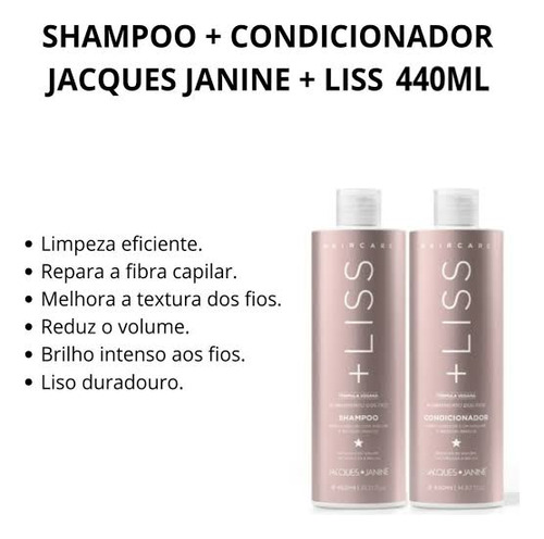 Kit Jacques Janine +liss Shampoo 450ml E Condicionador 440ml