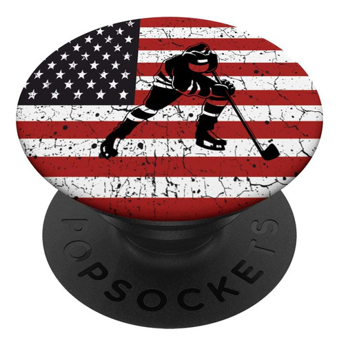 Popsockets - Enchufe De Hockey Con Bandera Americana  Agarre