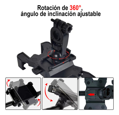 Soporte Para Celular Motocicleta Y Bicicleta Accesorio Negro