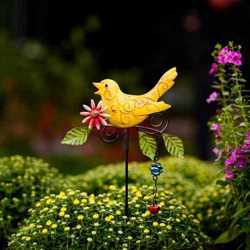 Gtx Estaca De Metal Para Jardín Con Forma De Pájaro, Modelo