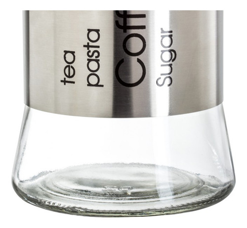 Set 2 Frasco Especiero Organizador Acero Vidrio 1.1 L Cocina Color Transparente