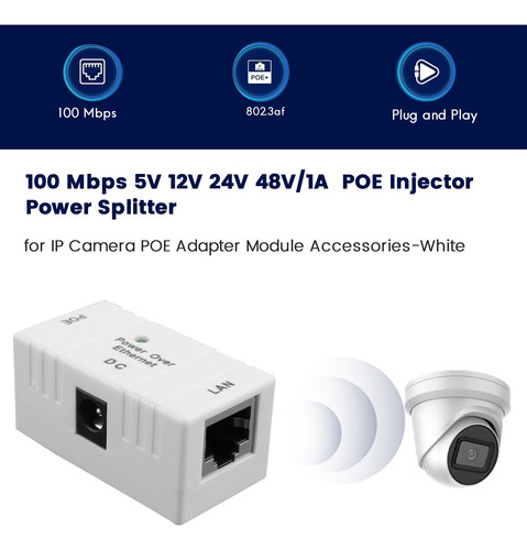 Divisor De Potência F Do Injetor Bjw Poe De 100 Mbps 5v 12v