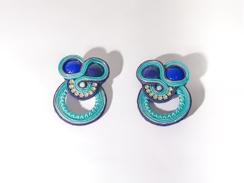 Aretes Soutache Azules 