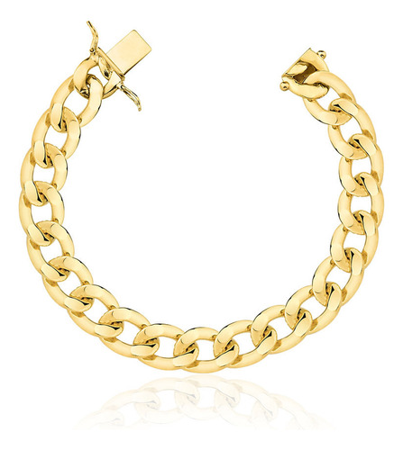 Pulseira Grumet De 10.3mm Em Ouro 18k Com Fecho Gaveta 21,0