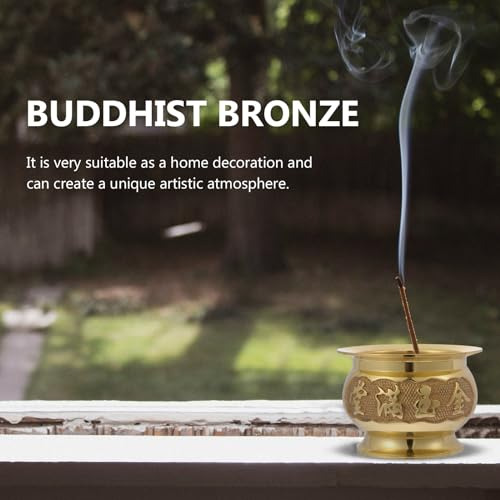Quemador Incienso Buda Cobre Ofrenda Meditación Dorado Budis