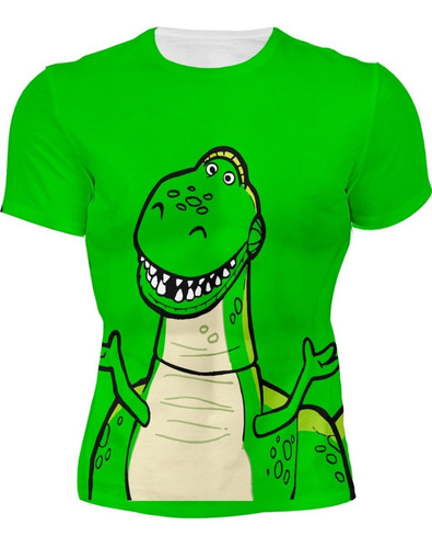 Playera Full Print Dinosaurio Rex Verde Película Caricatura