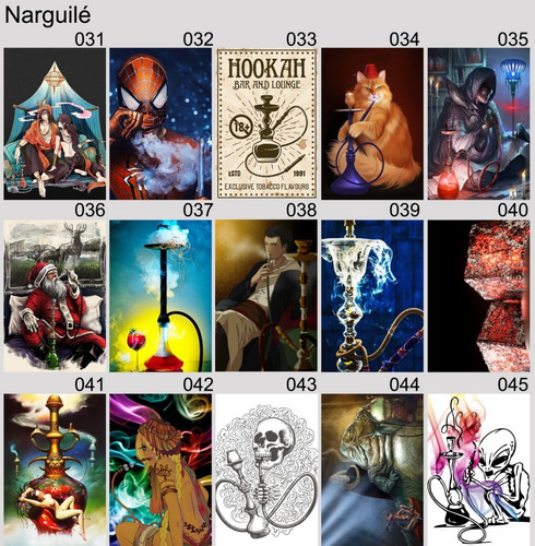 Imagem 5 de 8 de Kit 10 Placas Decorativa Narguile Arguile Hookah A