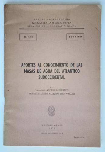 Aportes Conocimiento Masas Agua Atlántico Armada Arg Libro