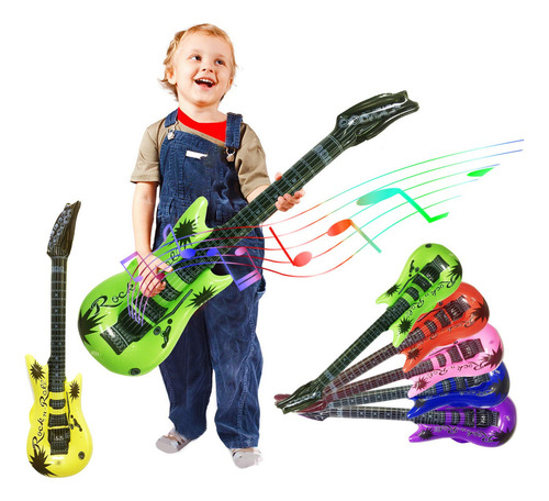 Guitarra Inflable 91 Cm Colores Surtidos Para Fiestas Infant