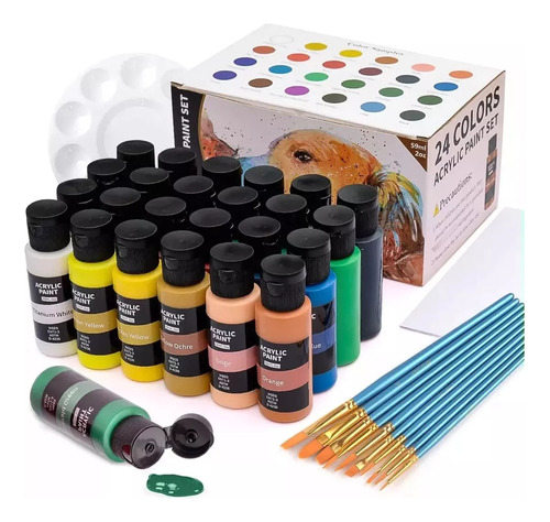 Kit Pinturas Profesionales Acrilico Oleo Lienzo + Accesorios