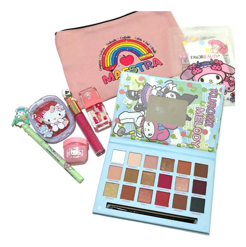 Paquete De Maquillaje Feliz Día Maestra Mujer Bella