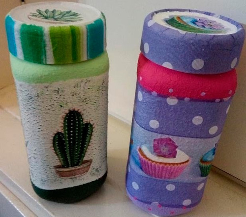 Frascos De Café Con Decoupage