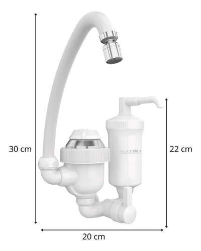 Torneira Elétrica Com Filtro De Água 4400w Sintex Acabamento Cromado Cor Branco Frequência 50hz/60hz