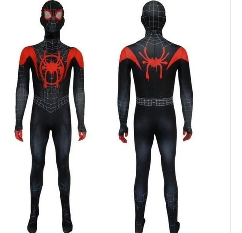 Fantasia Homem-aranha Miles Morales Aranhaverso Traje Negro