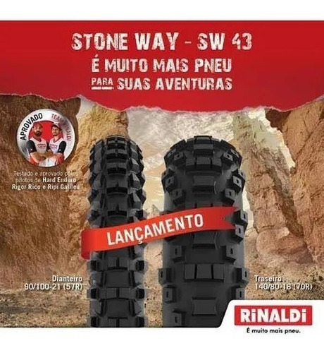 Pneu Rinaldi Dianteiro 90/100-21 Sw43 Pronta Entrega