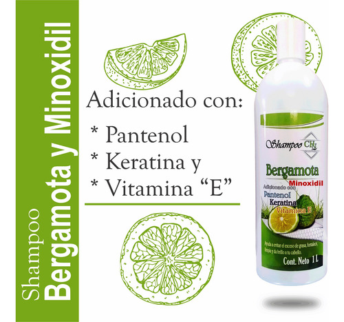 Shampoo De Bergamota Y Minoxidill Adicionado Con Keratina 1l
