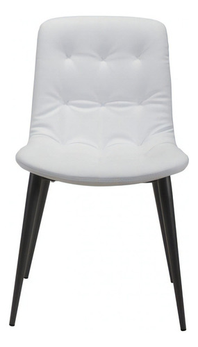 Silla De Comedor Tangiers - Blanco Këssa Cdmx Color De La Estructura De La Silla Negro Color Del Asiento Gris Diseño De La Tela Liso