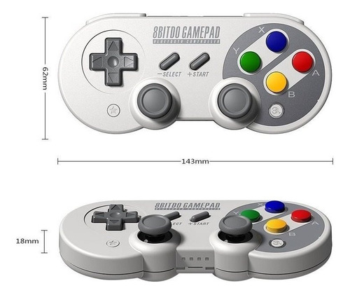 Controle Joystick Sem Fio 8bitdo Sf30 Pro Cinza Cinza