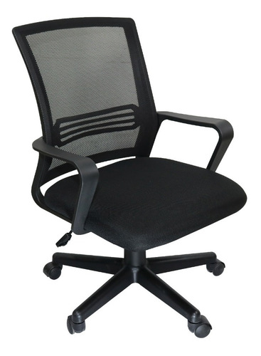 Silla de escritorio Seats And Stools Idora ergonómica negra con tapizado de mesh y tela