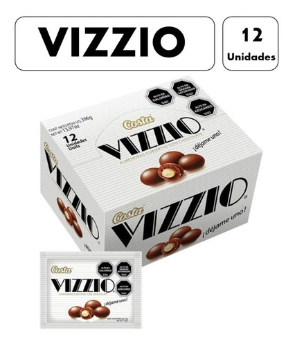 Chocolate Vizzio, Display De 12 Sobres 33gr C/u