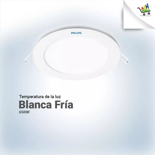 Panel Plafón De Embutir Led Redondo 18w Philips Luz Fria