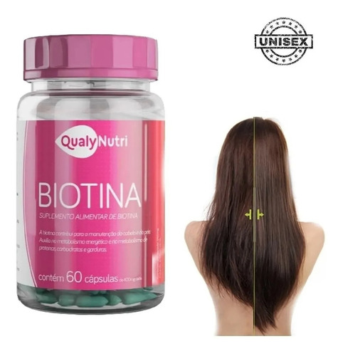 Biotina 250mg Firmeza Crescimento Saúde Cabelos Unhas Pele 