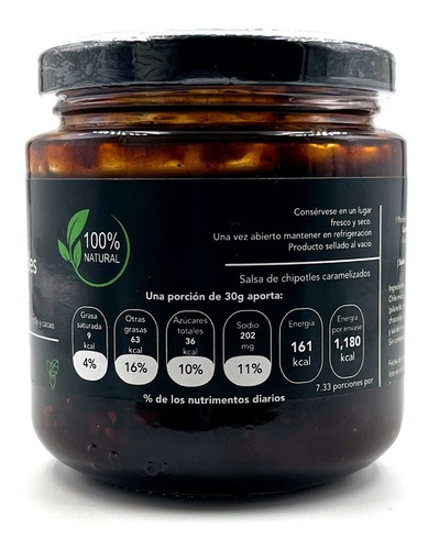 Salsa De Chipotle Dulce Con Chocolate Miel Y Piloncillo 220g