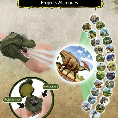 Reloj Proyector De Dinosaurios Divertido Luces Y Efectos
